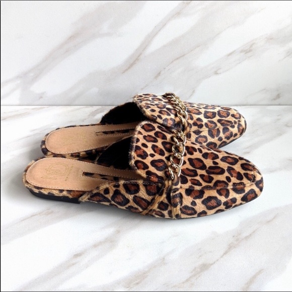 new directions Shoes - NEW DIRECTION Leopard Print “Winny” Chain Mules